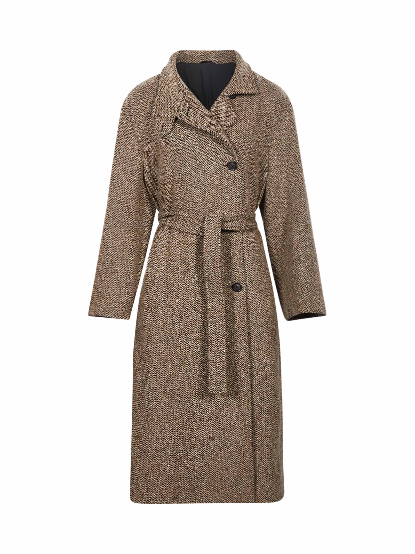 Cappotto in chevron di lana vergine Sparkling 