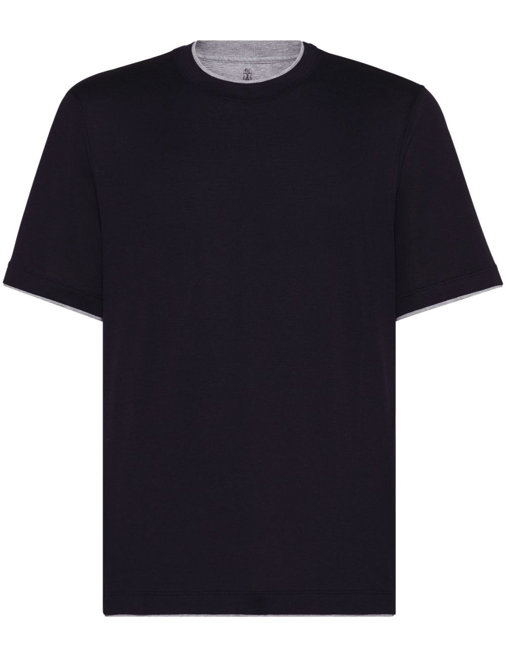 T-shirt con profili a contrasto in blu 
