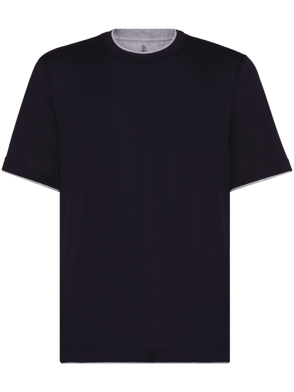 T-shirt con profili a contrasto in blu 
