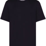 T-shirt con profili a contrasto in blu 