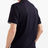 T-shirt con profili a contrasto in blu 