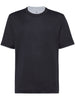 Men's Brunello Cucinelli T-shirt with contrasting black trim