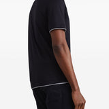 T-shirt con rifinitura a contrasto in nero Brunello cucinelli - uomo 