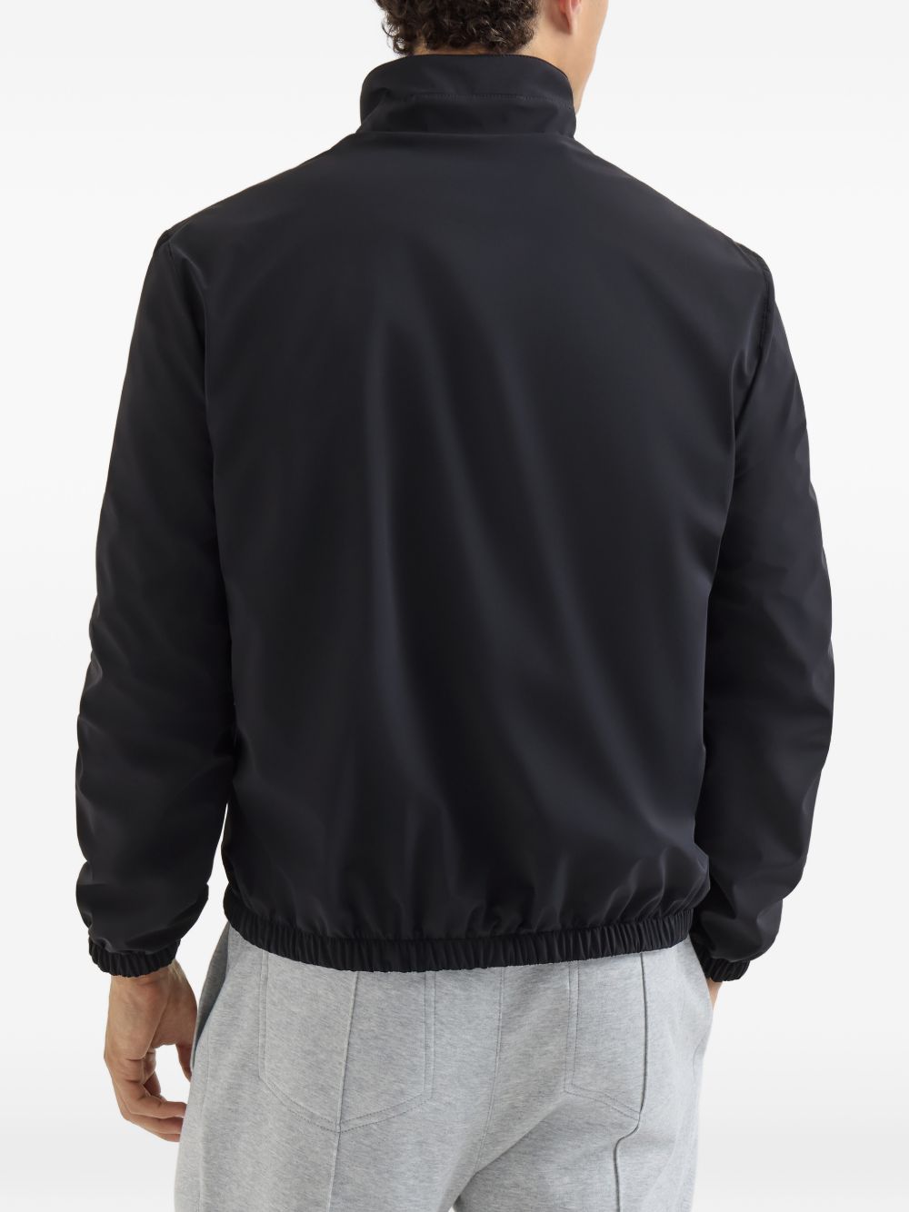 Giacca reversibile con logo in blu e grigio brunello cucinelli - uomo 