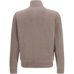 Giacca in suede a collo alto in beige 