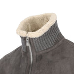 Giacca in pelle a collo alto in grigio Brunello cucinelli - uomo 