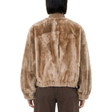 Bomber in pelliccia con cashmere marrone 