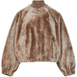 Bomber in pelliccia con cashmere marrone 