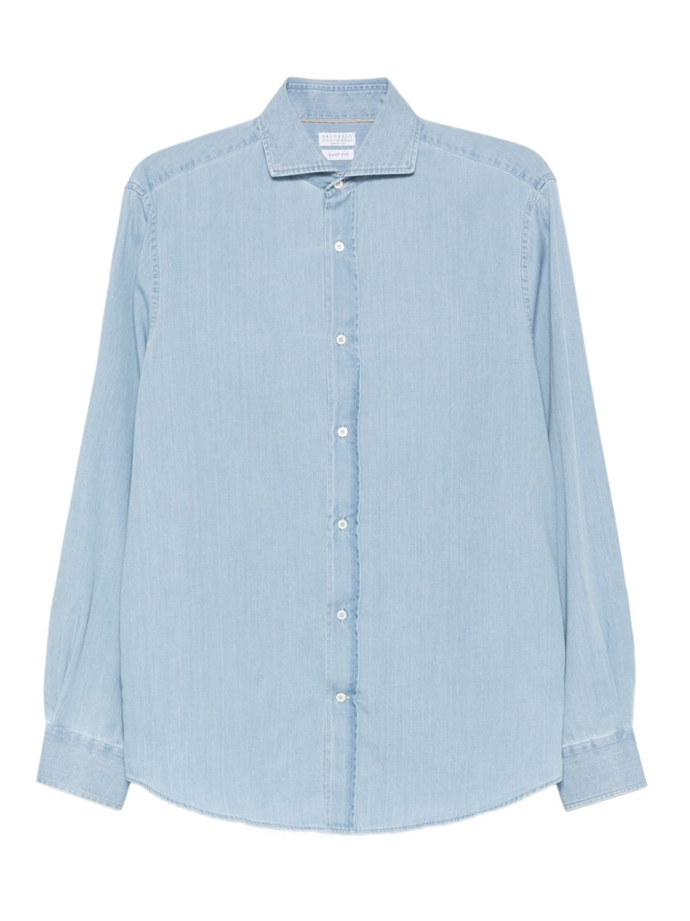 Camicia denim in cotone in celeste Brunello cucinelli - uomo 