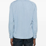 Camicia denim in cotone in celeste Brunello cucinelli - uomo 
