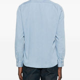 Camicia denim in cotone in celeste Brunello cucinelli - uomo 