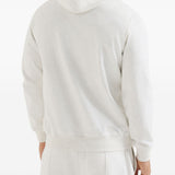 Felpa con zip e cappuccio in bianco in cashmere 