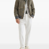 Felpa con zip e cappuccio in bianco in cashmere 