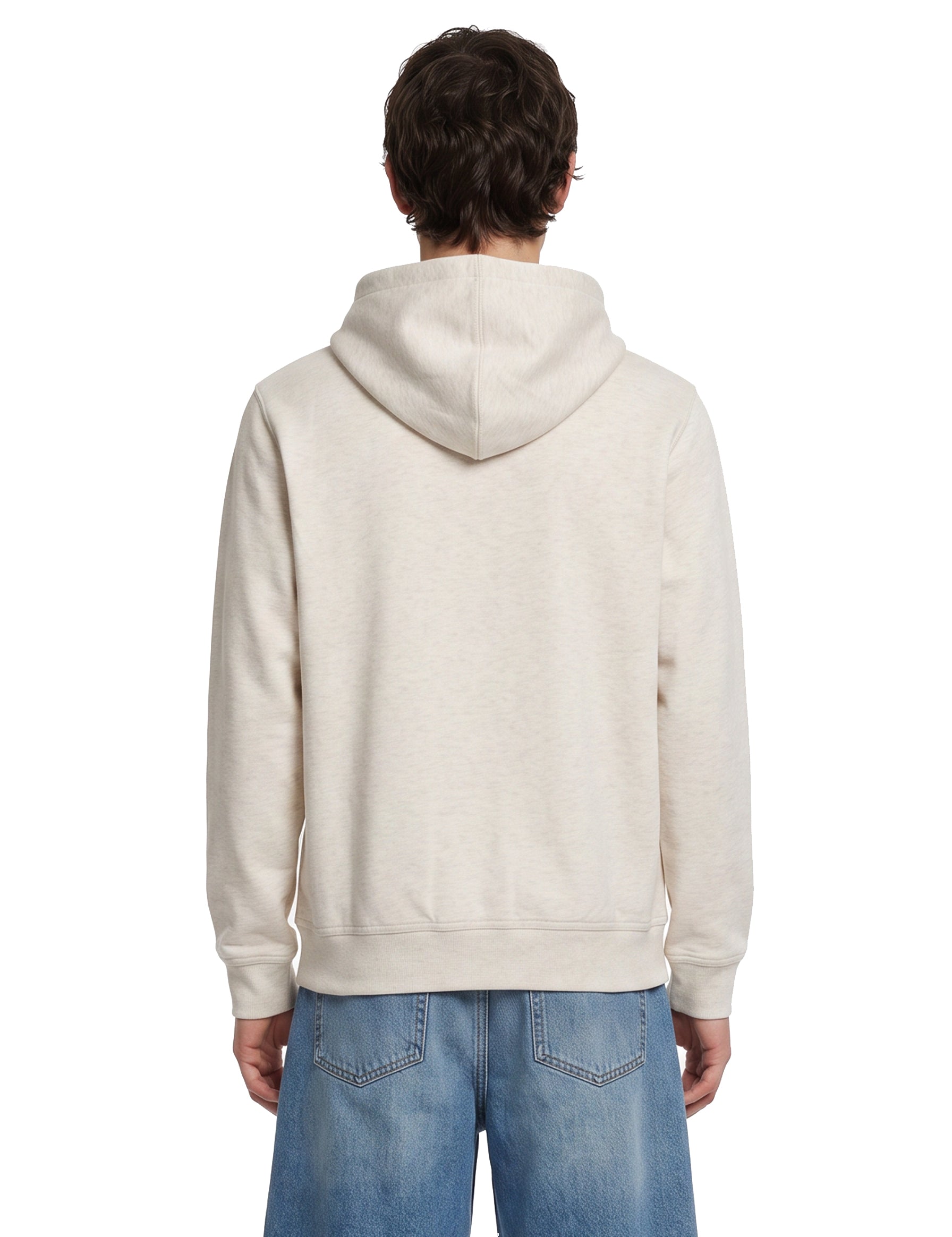 Felpa con zip e cappuccio in bianco in cashmere 