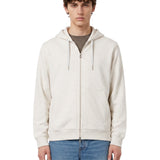 Felpa con zip e cappuccio in bianco in cashmere 