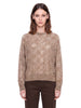 Maglione con paillettes in beige