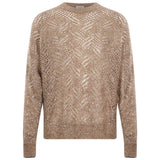 Maglione con paillettes in beige 