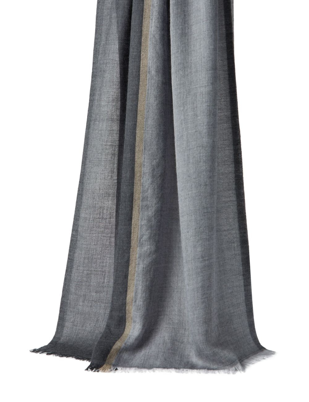 Sciarpa con bordi sfrangiati in grigio 