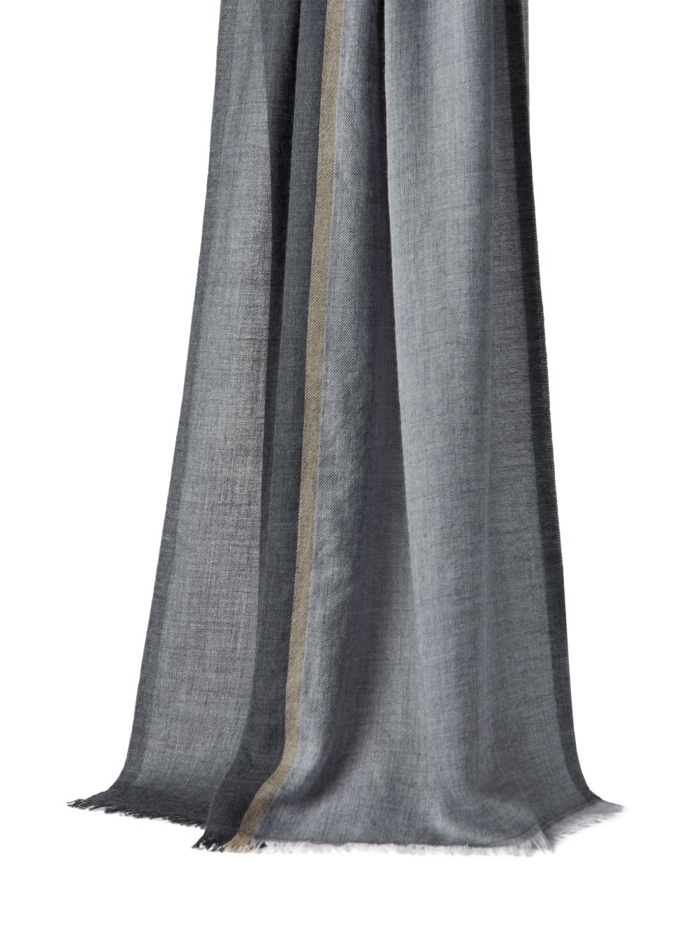 Sciarpa con bordi sfrangiati in grigio 