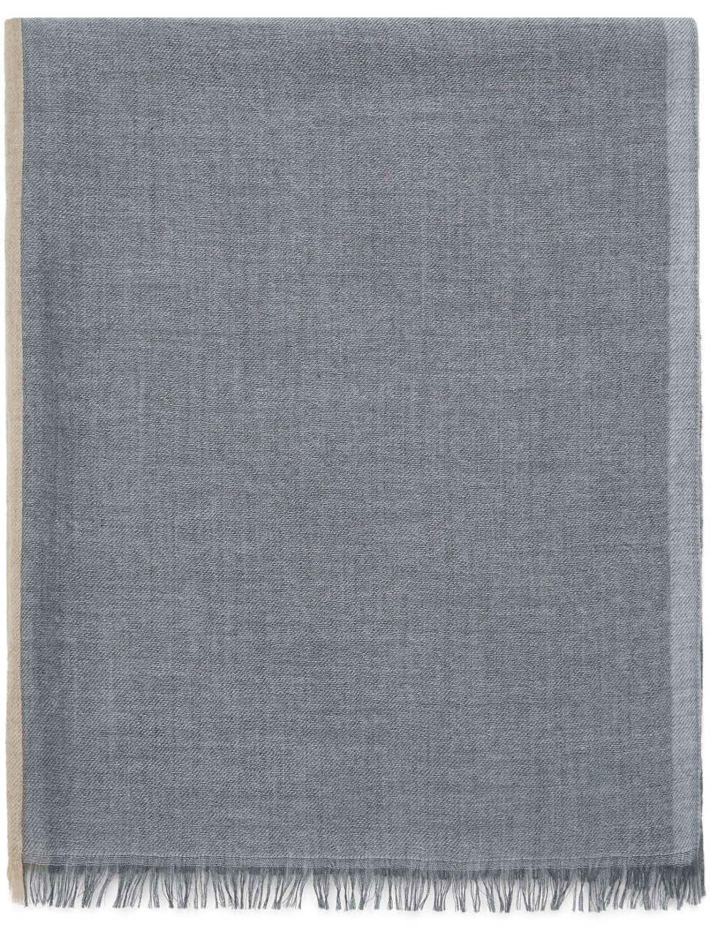 Sciarpa con bordi sfrangiati in grigio 