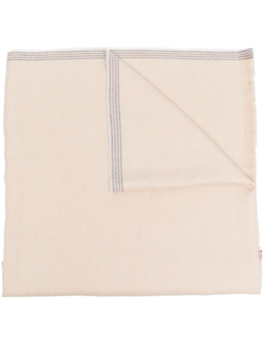 Sciarpa con bordi sfrangiati in beige 
