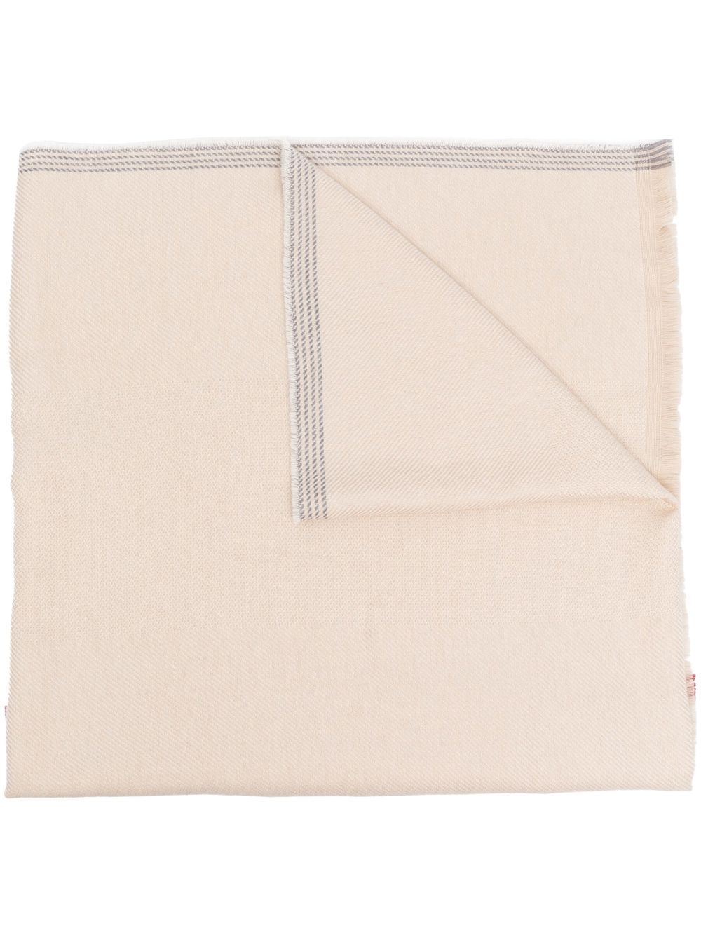 Sciarpa con bordi sfrangiati in beige 