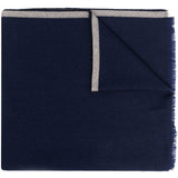 Sciarpa con frange in blu 
