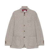 Blazer monopetto in cashmere in grigio 