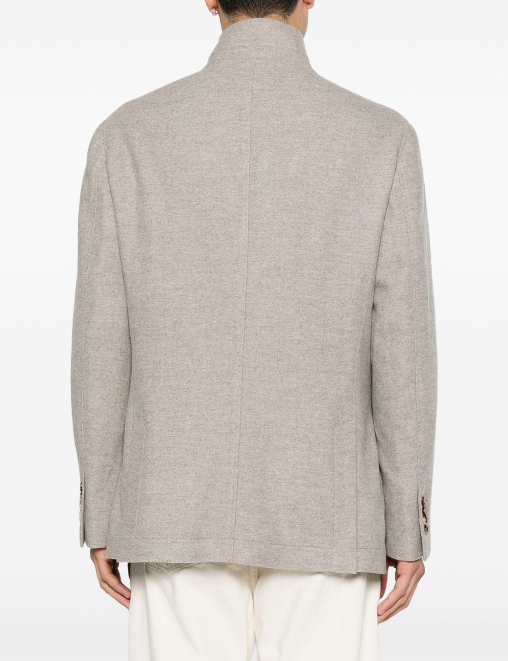 Blazer monopetto in cashmere in grigio 