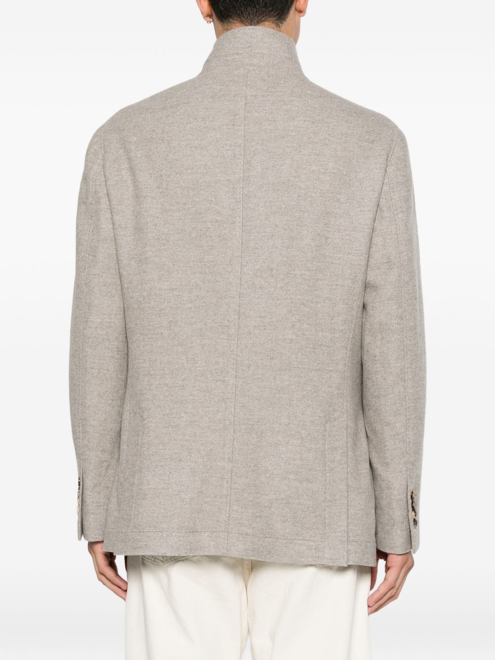 Blazer monopetto in cashmere in grigio 