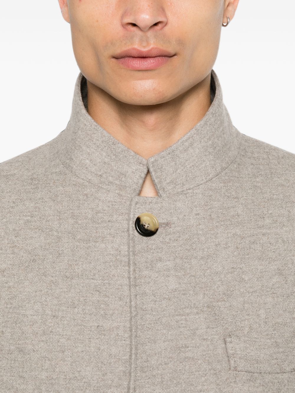 Blazer monopetto in cashmere in grigio 