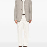 Blazer monopetto in cashmere in grigio 
