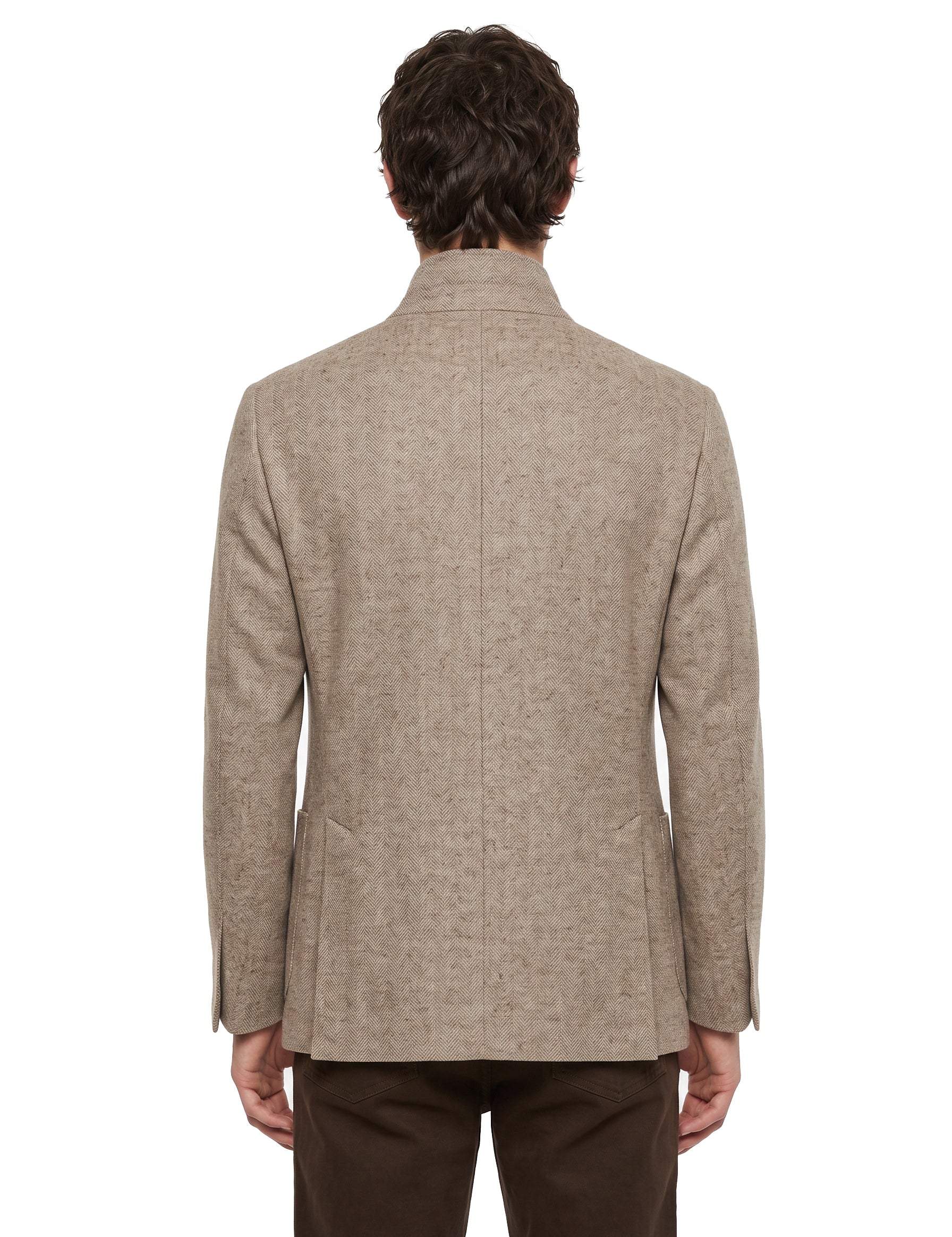Blazer monopetto in cashmere in grigio 