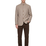Blazer monopetto in cashmere in grigio 