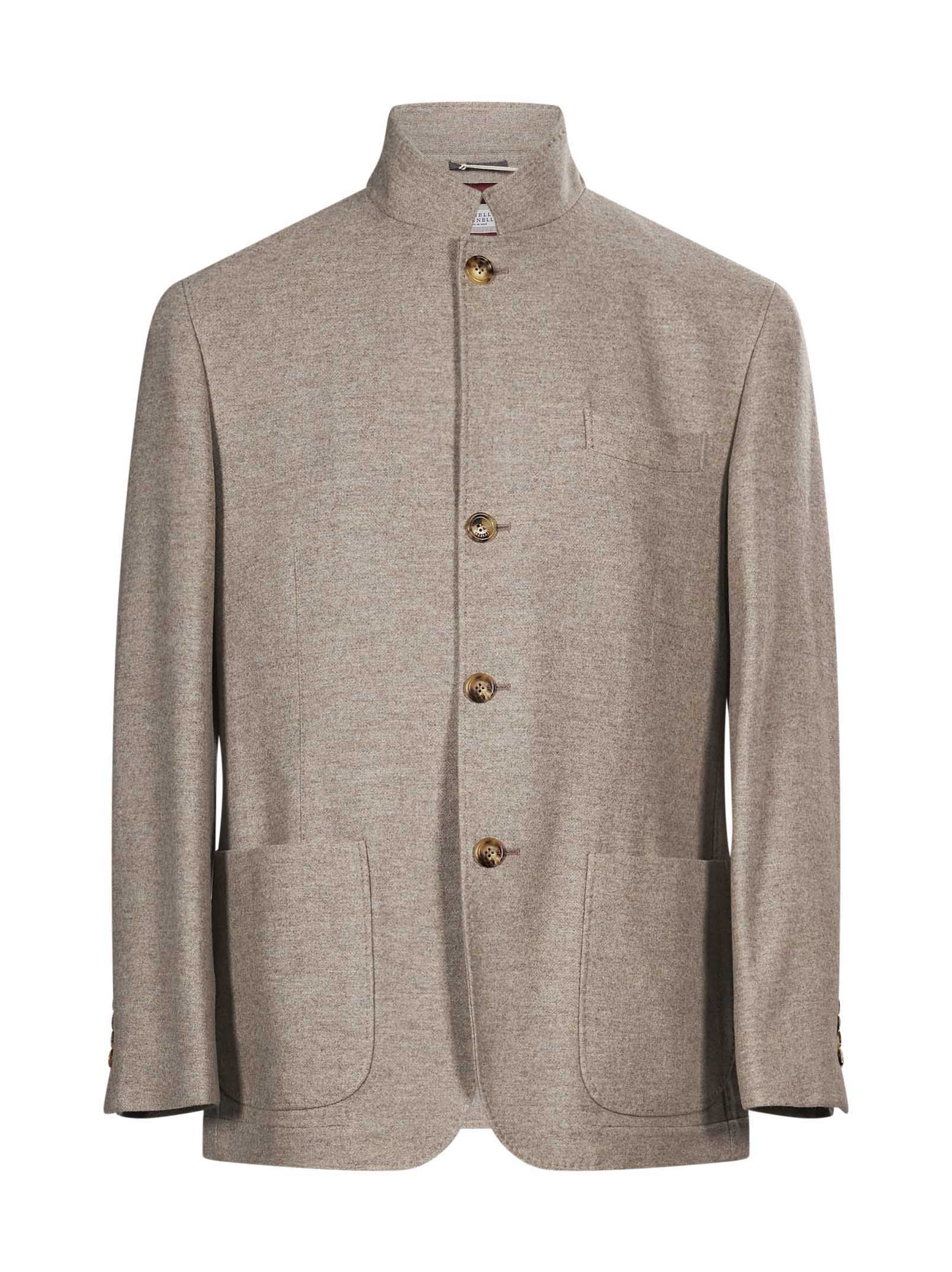 Blazer monopetto in cashmere in grigio 