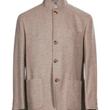 Blazer monopetto in cashmere in beige 