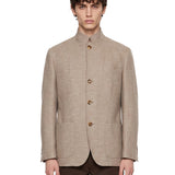 Blazer monopetto in cashmere in grigio 