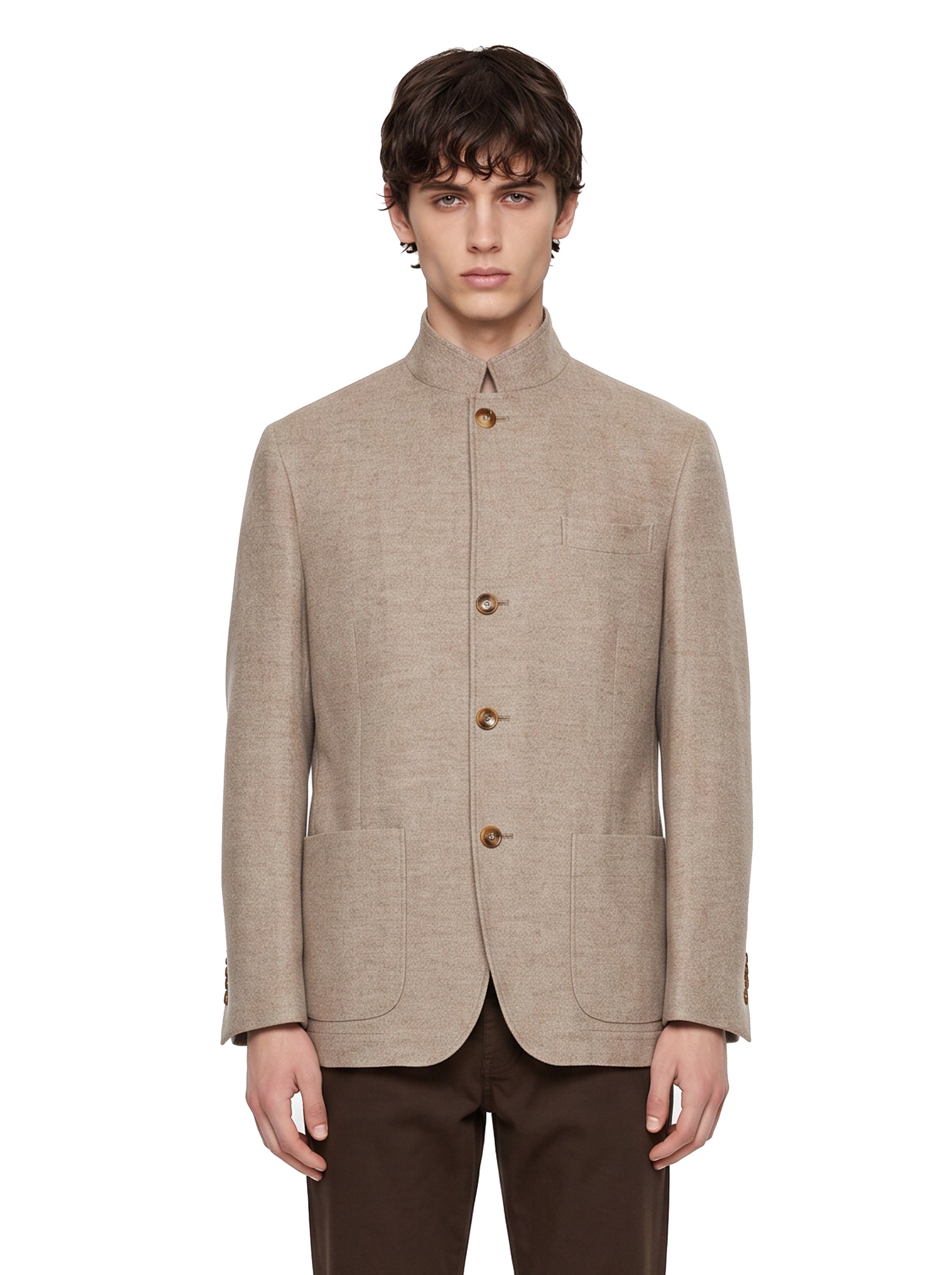 Blazer monopetto in cashmere in grigio 