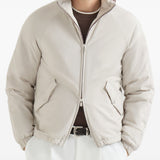 Giacca con cappuccio in nylon in grigio 