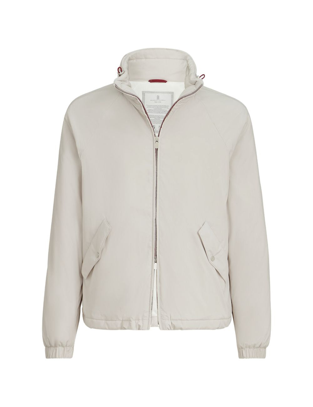 Giacca con cappuccio in nylon in grigio 