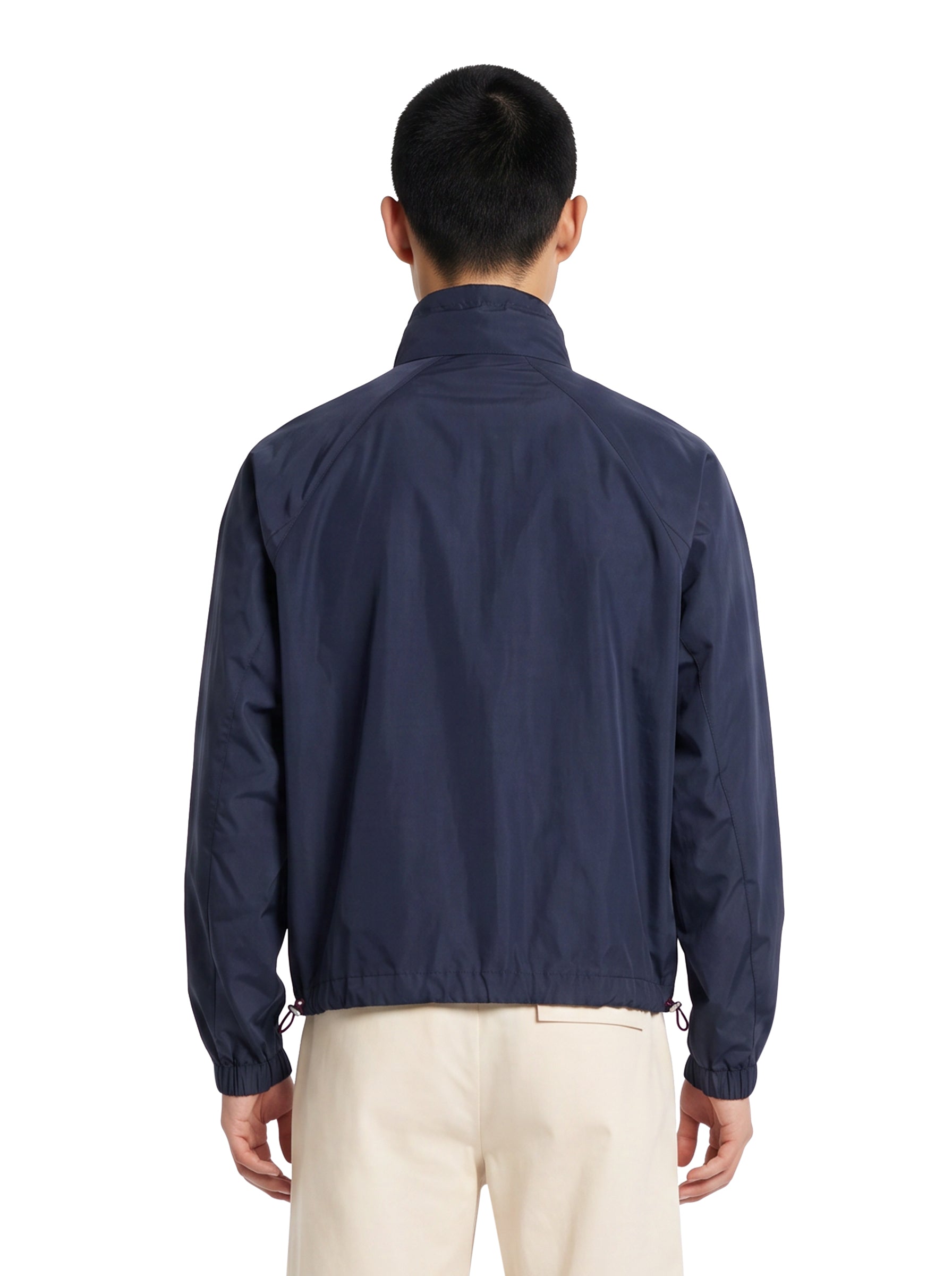 Giacca idrorepellente a collo alto in blu 