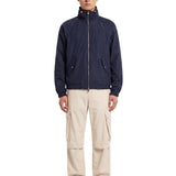 Giacca idrorepellente a collo alto in blu 