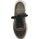 Sneakers in suede marrone 