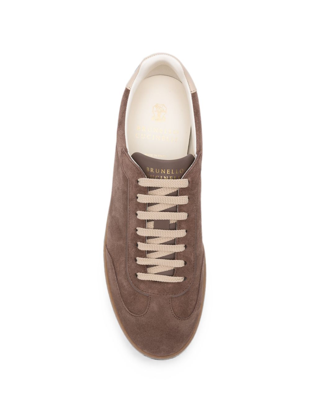 Sneakers in pelle scamosciata beige brunello cucinelli - uomo 