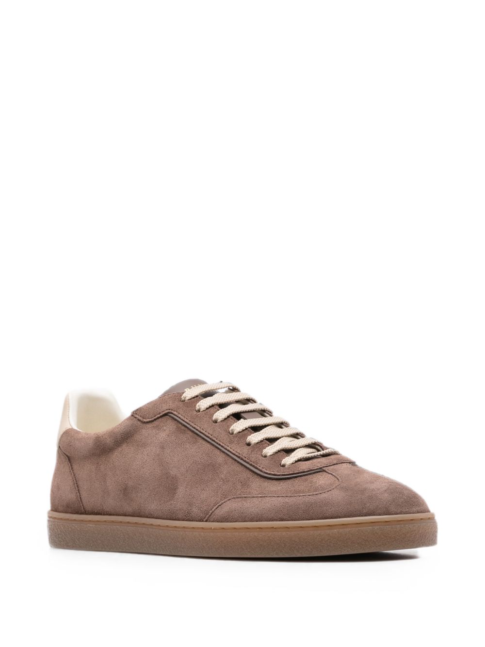 Sneakers in pelle scamosciata beige brunello cucinelli - uomo 