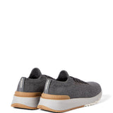 Sneakers in cotone e pelle di vitello in grigio Brunello cucinelli - uomo 