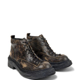 Stivaletti stringati in marrone 