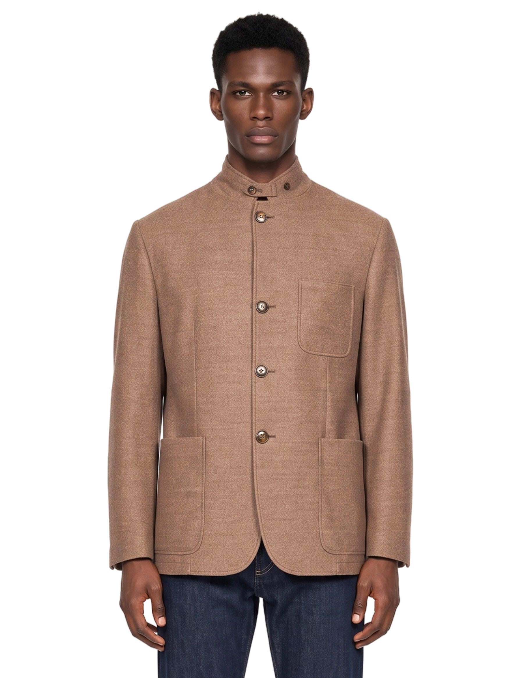 Giacca collo alto in beige 