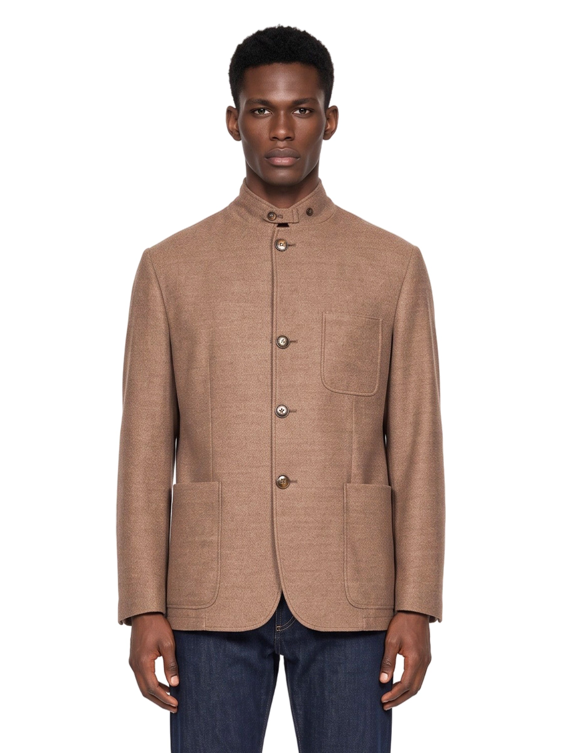 Giacca collo alto in beige 