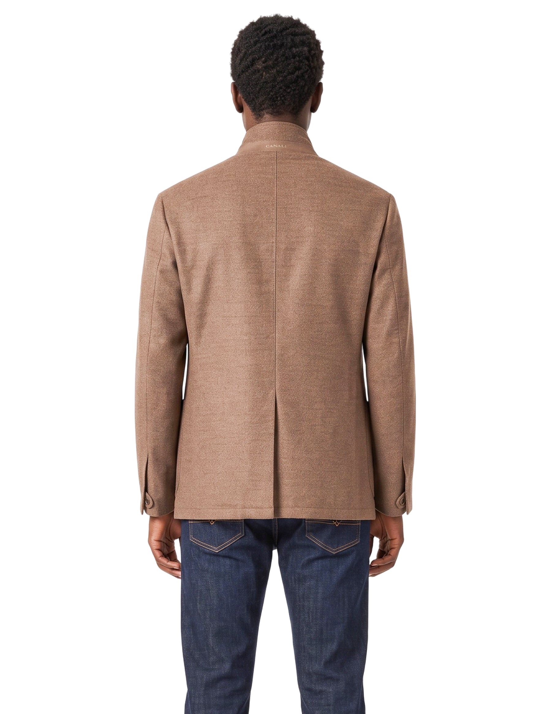 Giacca collo alto in beige 